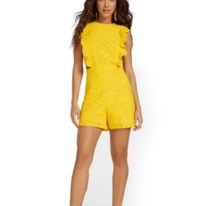 Ny&Company Yellow Eyelet Romper